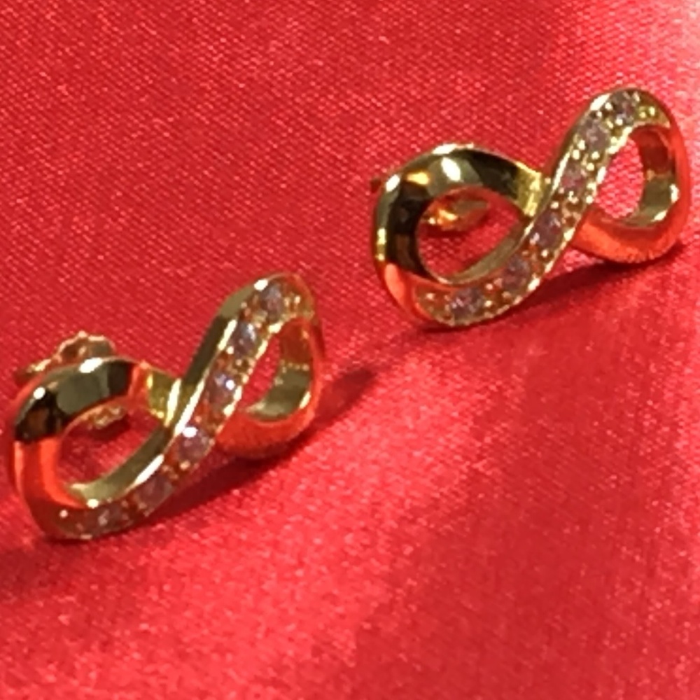 Gold Plated .925 Sterling Silver Infinity Earrings
